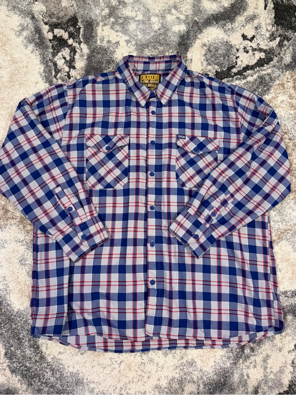Dixxon Flannel Happy Gilmore Men’s Blue Plaid Button-Down Work Shirt
